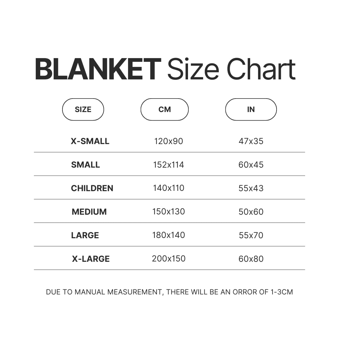 Blanket Size Chart - Insane Clown Posse Shop