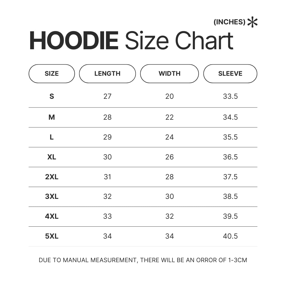 Hoodie Size Chart - Insane Clown Posse Shop