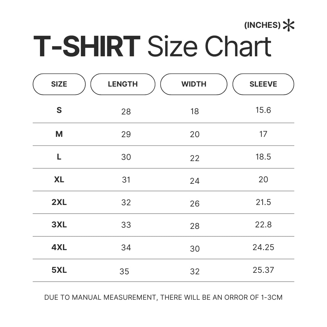 T shirt Size Chart - Insane Clown Posse Shop