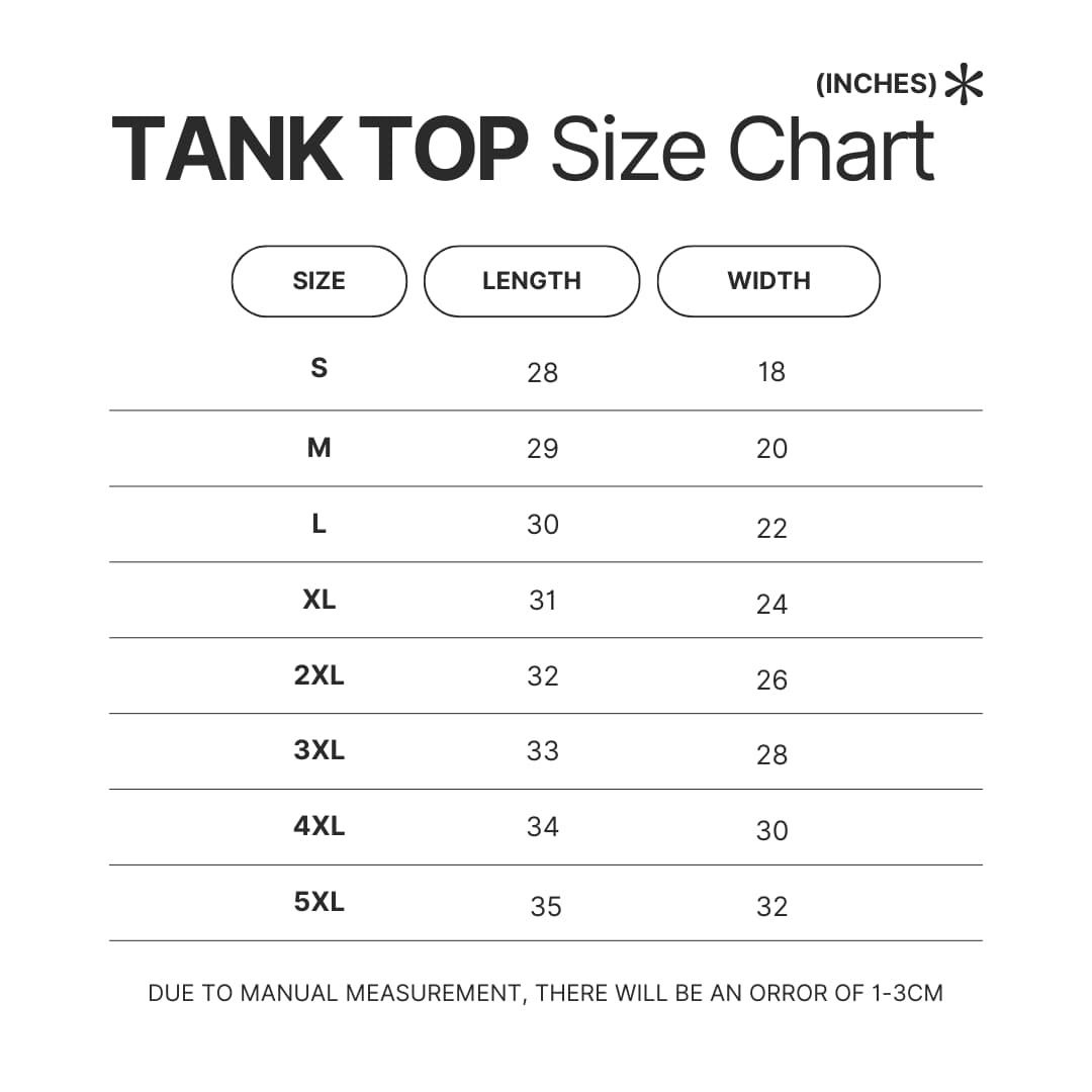 Tank Top Size Chart - Insane Clown Posse Shop