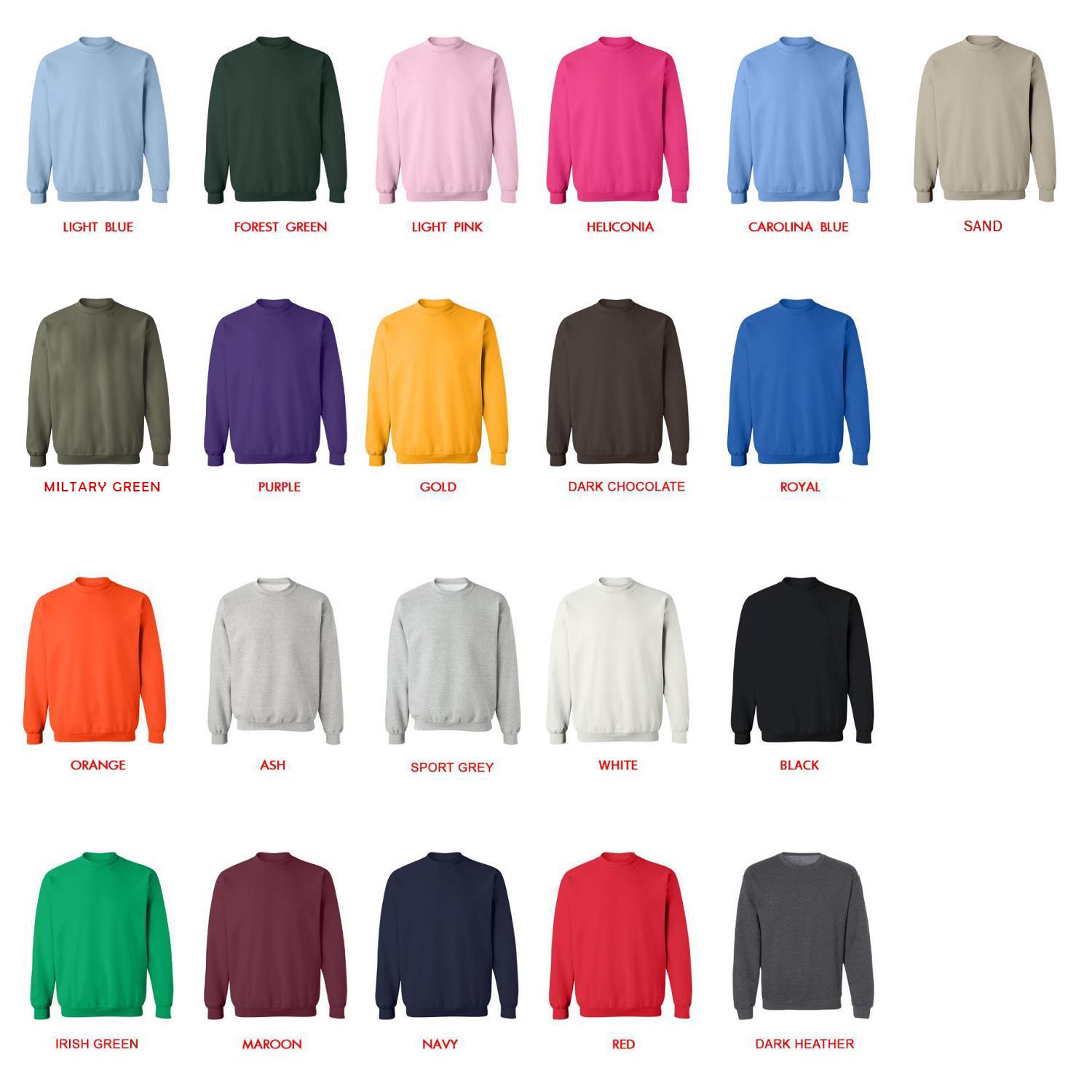 sweatshirt color chart 1 - Insane Clown Posse Shop